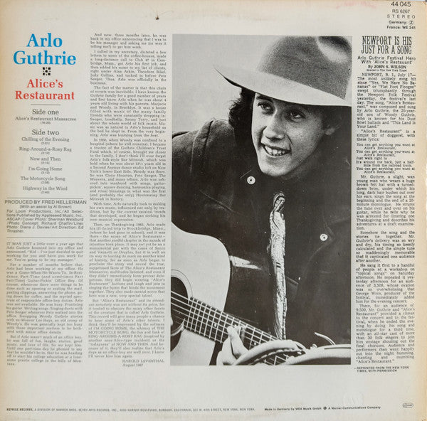 Release: Alice's Restaurant-Vinyl-Germany-None-44045, 44 045, REP 44045, RS 6267-16146770