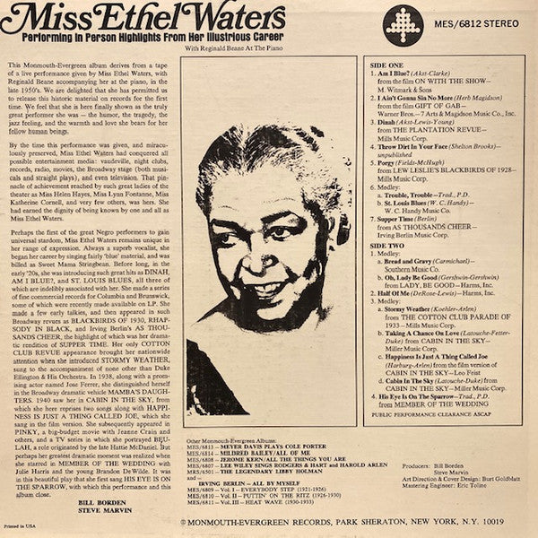 Master Release: Performing In Person Highlights From Her Illustrious Career by Ethel Waters