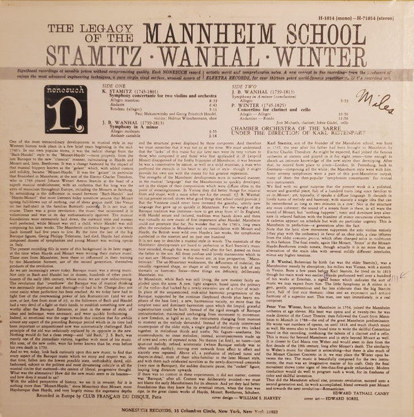 Master Release: L'école De Mannheim by Carl Stamitz