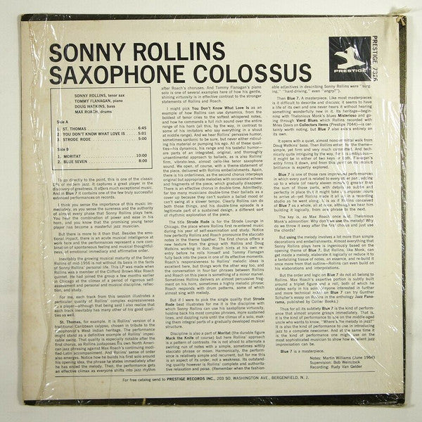 Release: Saxophone Colossus-Vinyl-US-1967-PRST 7326-13159094
