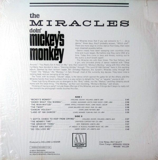 Master Release: Doin' Mickey's Monkey by The Miracles