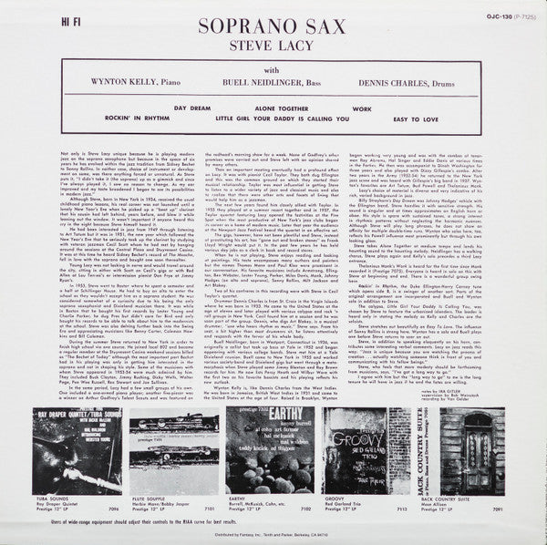 Release: Soprano Sax-Vinyl-US-1984-OJC-130, OJC-130, P-7125-15832524