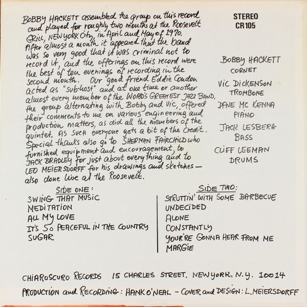 Release: Live At The Roosevelt Grill-Vinyl-US-1971-CR 105-1756024
