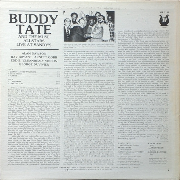 Release: Live At Sandy's-Vinyl-US-1980-MR 5198-7515735