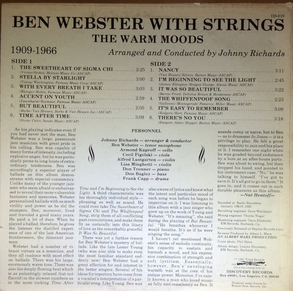 Master Release: The Warm Moods by Ben Webster