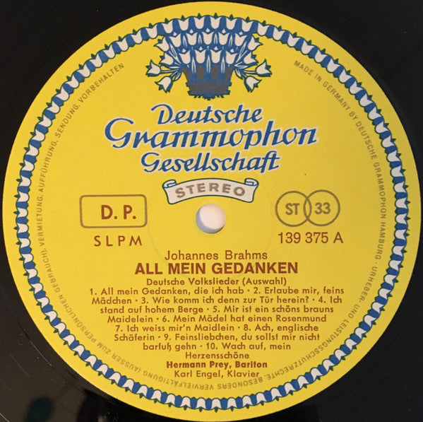 All Mein Gedanken (Deutsche Volkslieder Von Johannes Brahms)