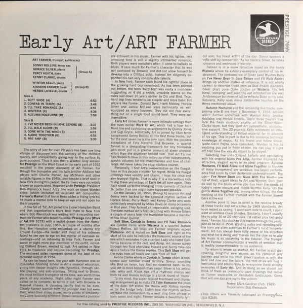 Release: Early Art-Vinyl-US-1969-PR 7665, PRST 7665-7864277