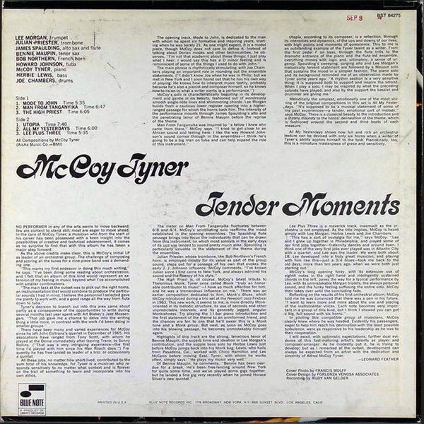 Release: Tender Moments-Vinyl-US-None-BST 84275-4909201