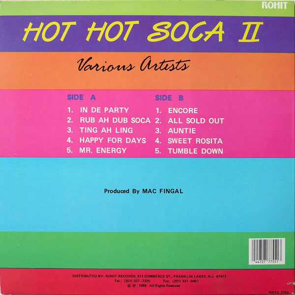 Release: Hot Hot Soca II / Hot Hot Soca 2-Vinyl-US-1988-RRTG 7755-5698612