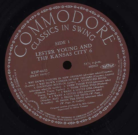 Release: Lester Young With The Kansas City Five-Vinyl-Japan-1979-K23P-6613-8186202