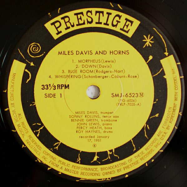 Release: Miles Davis And Horns-Vinyl-Japan-1976-SMJ-6523(M)-5564998