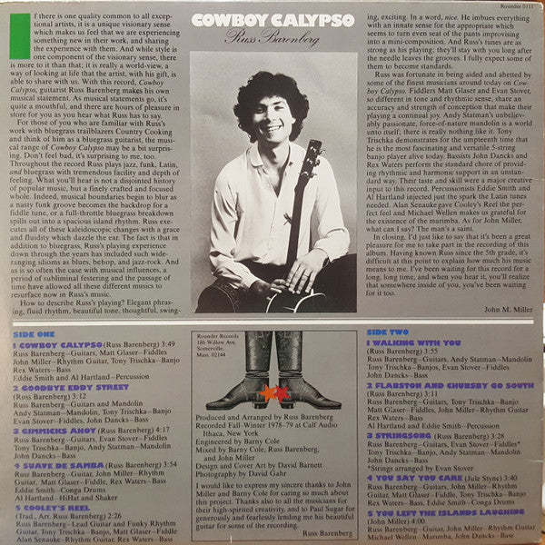 Release: Cowboy Calypso-Vinyl-US-1979-0111, Rounder 0111-2822712
