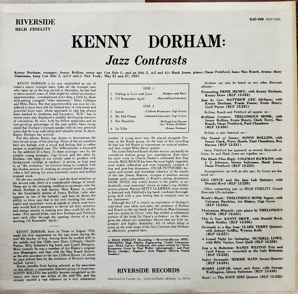 Release: Jazz Contrasts-Vinyl-US-1982-OJC-028, RLP-239-1272740