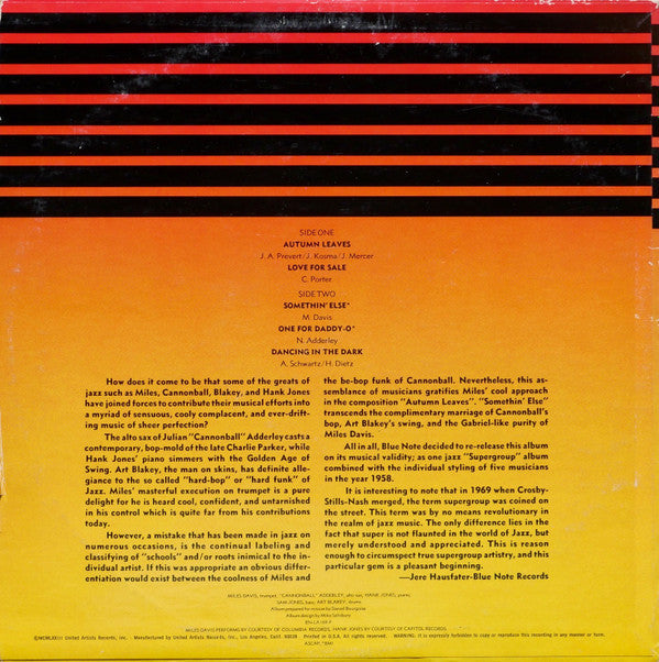 Release: Somethin' Else-Vinyl-US-1973-BN-LA169-F-8493199