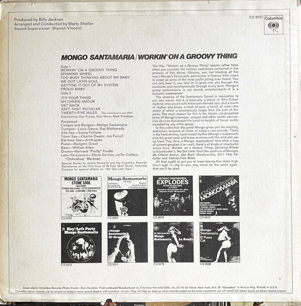 Master Release: Workin' On A Groovy Thing by Mongo Santamaria