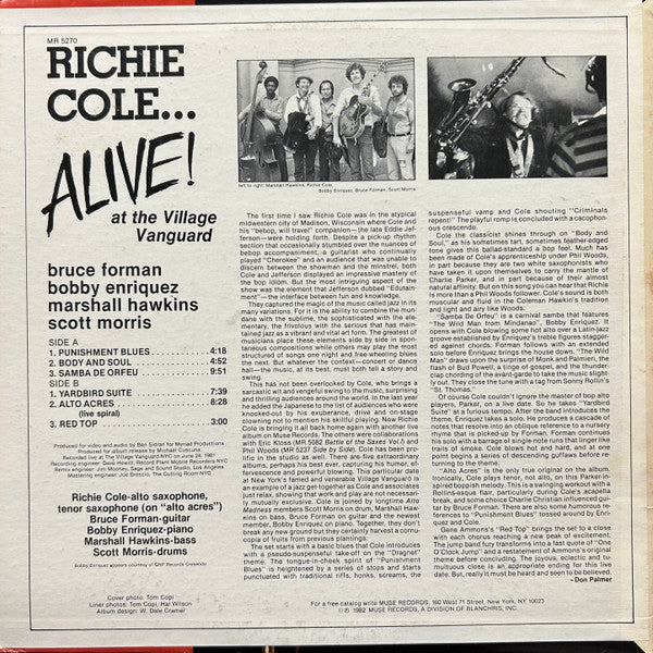 Release: Alive! At The Village Vanguard-Vinyl-US-1982-MR 5270-2963126