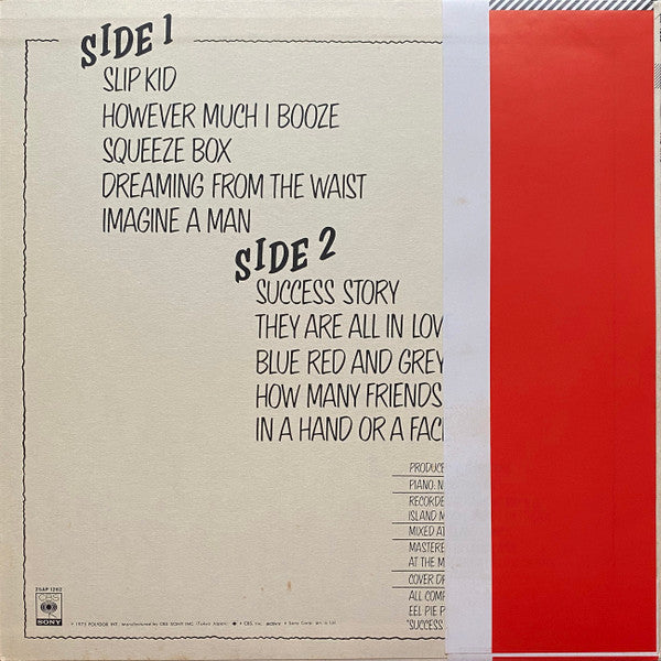 Release: The Who By Numbers-Vinyl-Japan-1978-25AP 1262-8603293