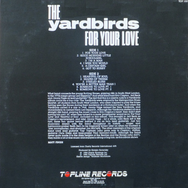 Release: For Your Love-Vinyl-UK & Europe-1984-TOP 103-3111237