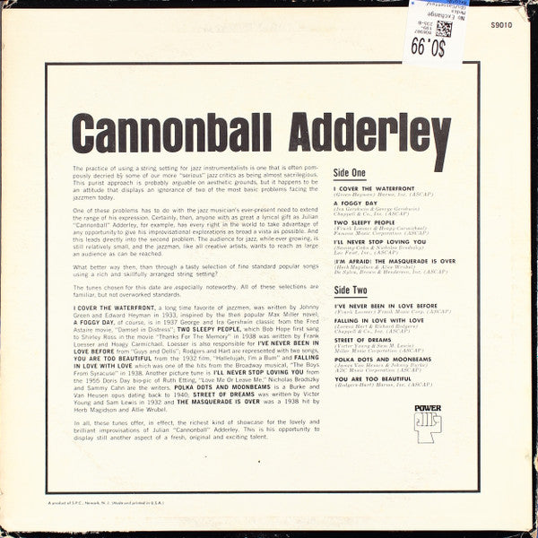 Release: Julian Cannonball Adderley And Strings-Vinyl-US-None-S9010, S 9010-4488610