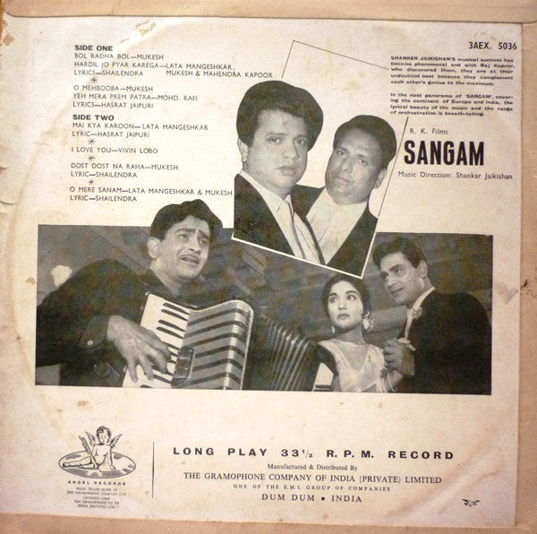 Release: Sangam-Vinyl-India-1964-3AEX 5036, 3AEX. 5036-7816481