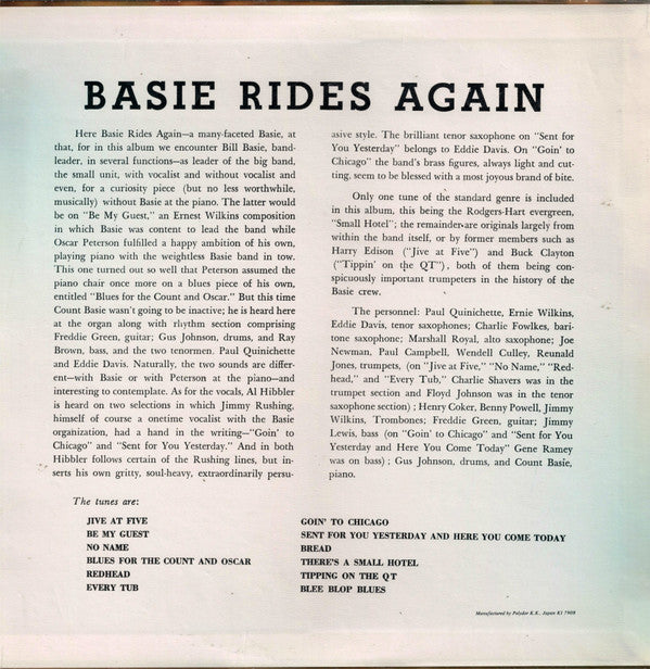 Release: Basie Rides Again!-Vinyl-Japan-1979-MV 2643-5021220