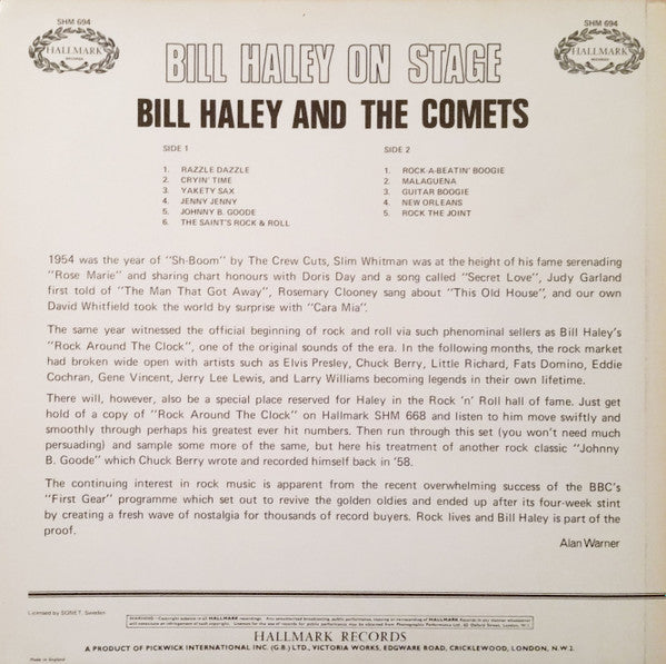 Master Release: Live In Sweden - Vol. 2 "Rock The Joint" by Bill Haley And His Comets