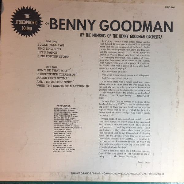 Master Release: The Stereophonic Sound Of Benny Goodman by Members Of The Benny Goodman Orchestra