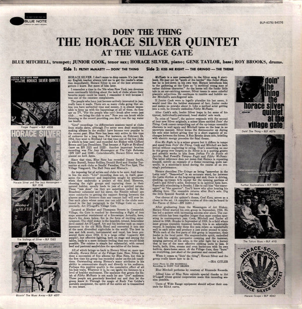Release: Doin' The Thing - At The Village Gate-Vinyl-US-1973-84076, BLP-4076/84076-7516532