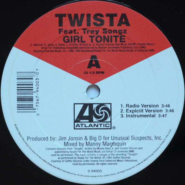 Release: Girl Tonite-Vinyl-US-2005-0-94003-2016415