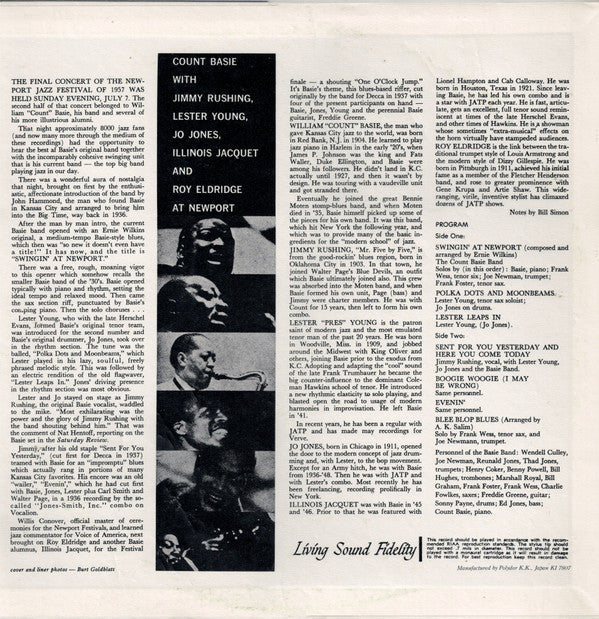 Release: Count Basie At Newport-Vinyl-Japan-1978-MV 2619-3633518