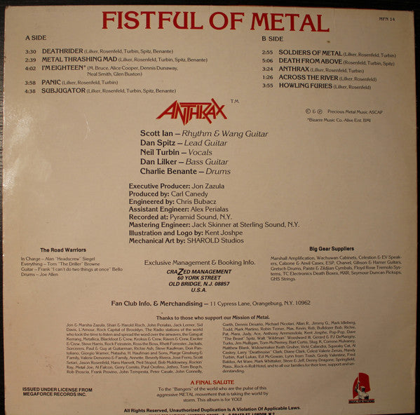 Release: Fistful Of Metal-Vinyl-UK-1984-MFN 14-6784696