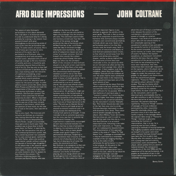 Master Release: Afro Blue Impressions by John Coltrane