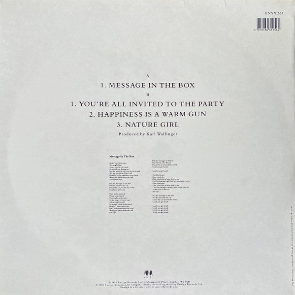 Master Release: Message In The Box by World Party