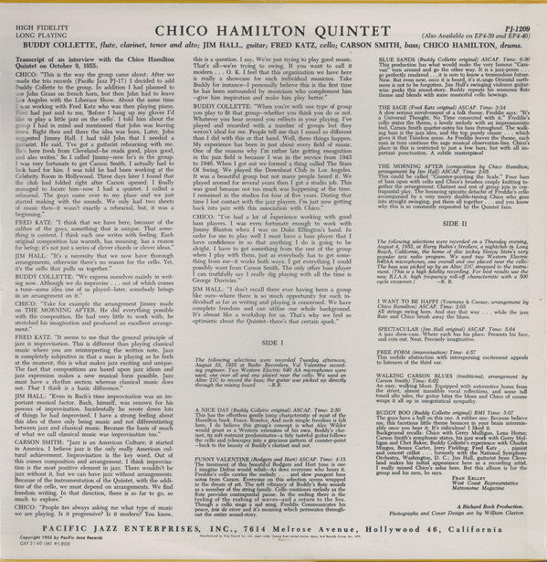 Release: Chico Hamilton Quintet-Vinyl-Japan-1979-GXF 3140(M), GXF 3140 (M)-6790581