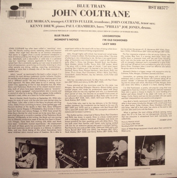 Release: Blue Train-Vinyl-US-1985-BST 81577-3825249