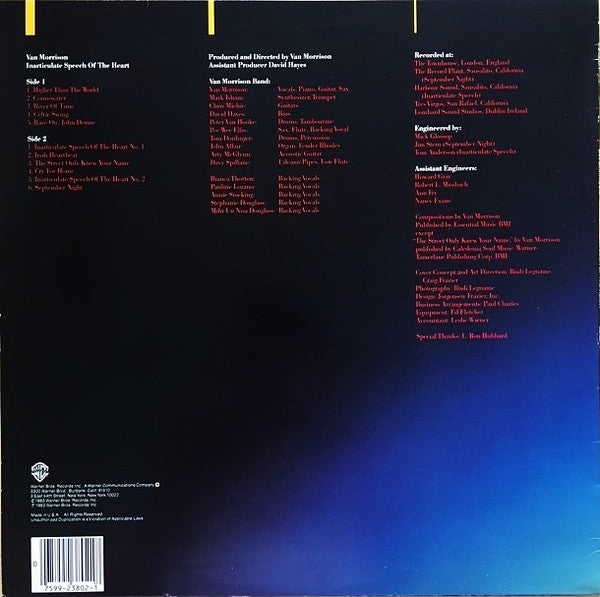 Release: Inarticulate Speech Of The Heart-Vinyl-US-1983-1-23802, 9 23802-1-8744793
