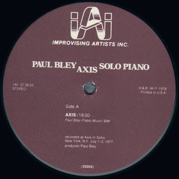 Release: Axis (Solo Piano)-Vinyl-US-1978-IAI 37.38.53-2259715