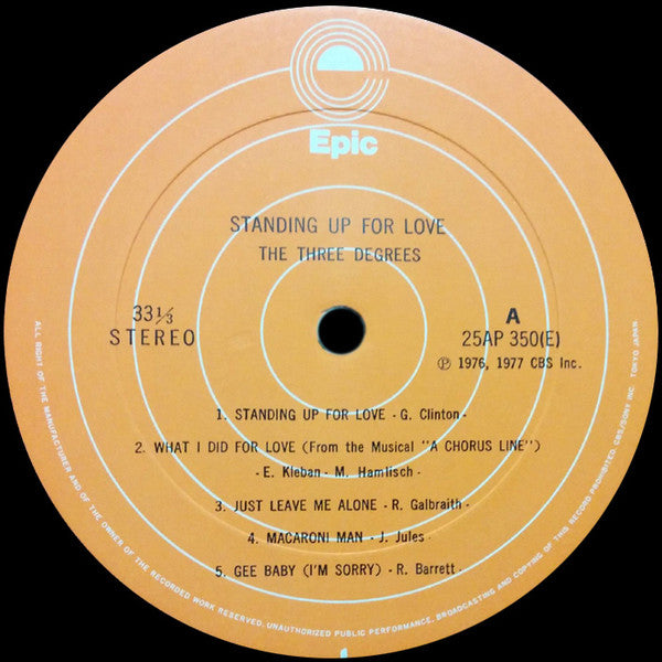 Release: Standing Up For Love-Vinyl-Japan-1977-25AP 350-7642716