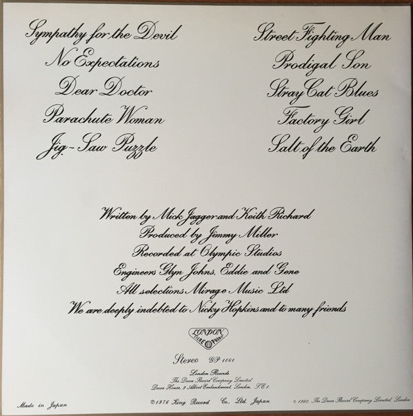 Release: Beggars Banquet-Vinyl-Japan-1976-GP 1061-3945364