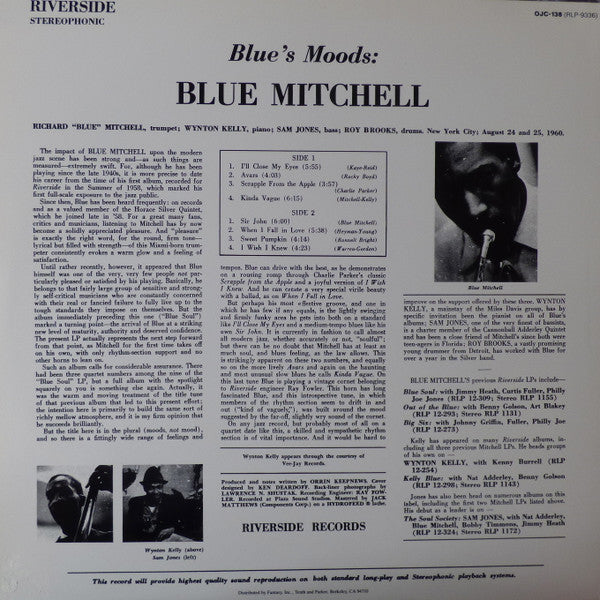 Release: Blue's Moods-Vinyl-US-1984-OJC-138, RLP-9336-3120488