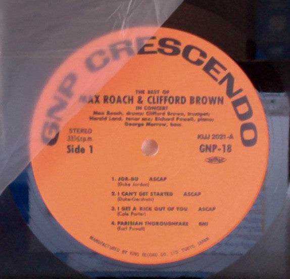 Release: The Best Of Max Roach And Clifford Brown In Concert!-Vinyl-Japan-1990-KIJJ 2021, GNP-S18-9077143