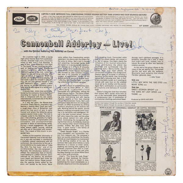 Release: Cannonball Adderley-Live!-Vinyl-US-1965-ST 2399-1262282