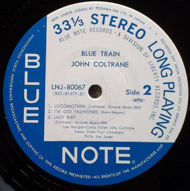 Release: Blue Train-Vinyl-Japan-1976-LNJ-80067-3683355