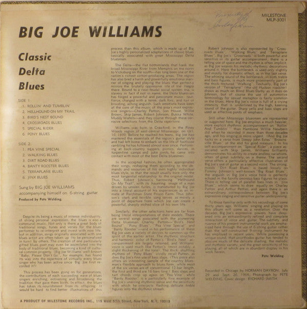 Release: Classic Delta Blues-Vinyl-US-1966-MLP-3001, MLP 3001-3664447