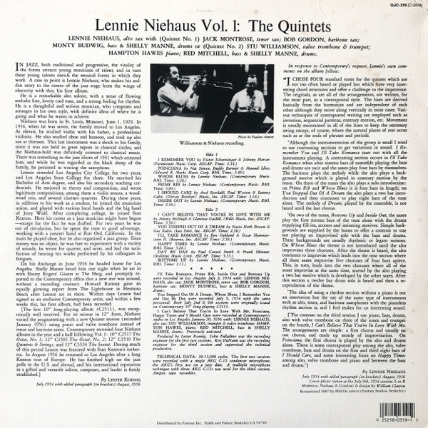 Master Release: Vol.1 The Quintet by Lennie Niehaus