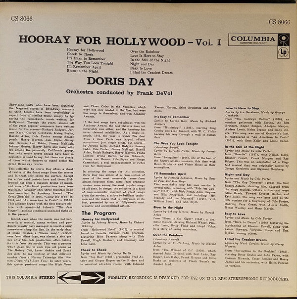 Release: Hooray For Hollywood-Vinyl-US-1958-CS 8066-3477673