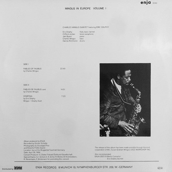 Release: Mingus In Europe Volume I-Vinyl-Germany-1979-3049-2315251