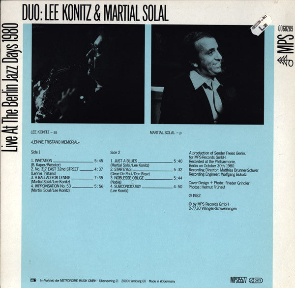Live At The Berlin Jazz Days 1980