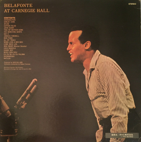 Release: Belafonte At Carnegie Hall (The Complete Concert)-Vinyl-Japan-1974-5125-26-7674671