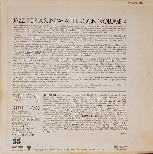 Release: Jazz For A Sunday Afternoon Volume 4-Vinyl-US-1969-SS 18052-2922393